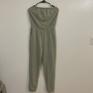 Forever 21 sweatshirt material strapless jumpsuit